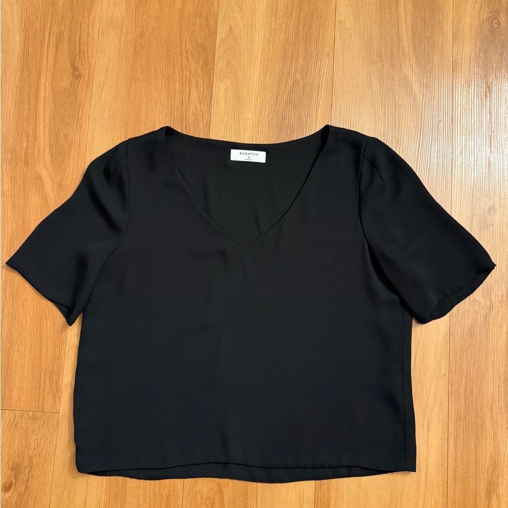 Aritzia Black V-Neck Women's Top